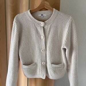 Uniqlo Women's Cream Cardigan Sweater